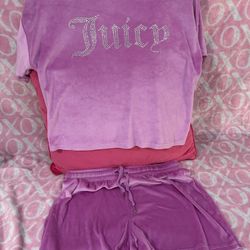 Pink Velour Juicy Couture Sleep Set