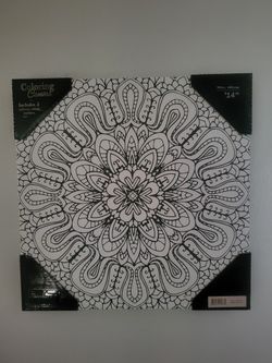 Mandala Coloring Canvas for Wall Decor