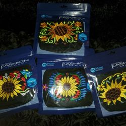 Embroid Sun Flower Face Masks