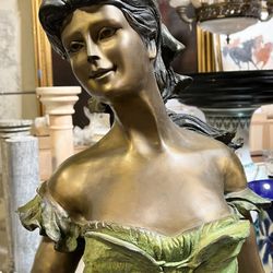 Life Size lady With grapes Bronze Statue 