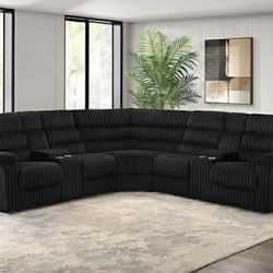 New Corduroy Recliner Sectional Couch / Free Delivery 