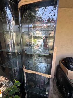 Glass display cabinets set of 4
