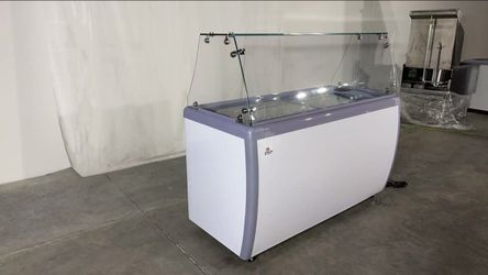 NSF 26 ins Dipping Cabinet RI-160DC With Flat Glass Sneeze Guard
