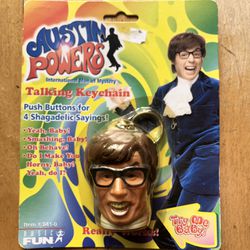 AUSTIN POWERS- TALKING KEYCHAIN- YEAH BABY! TRY ME!  SEALED!