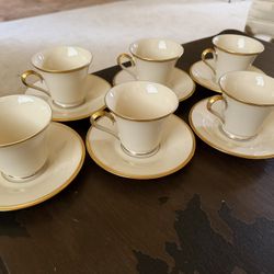 Set Of 6 “Eternal” Lenox Cups And Saucers