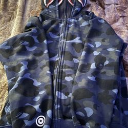 Blue Bape Hoodie Size Medium 