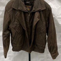 Men's Adventure Bound Brown Thinsulate Insulated Bomber Leather Jacket Large