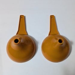 Tupperware Funnels Orange Vintage Bundle of Two