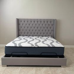 Queen Bed Gray 