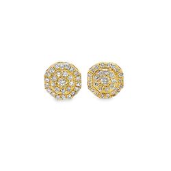 10k Yellow Gold Diamond Stud Earrings 0.19 ctw