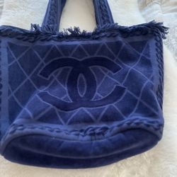 Chanel Blue Fringe Tote Bag