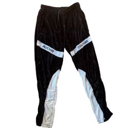 Avoir Couture Black & White Velour Track Pants