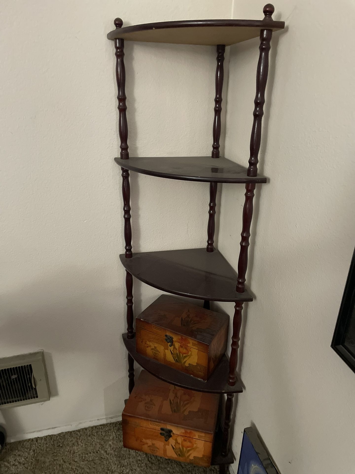 5 Tier Wood Corner Shelf