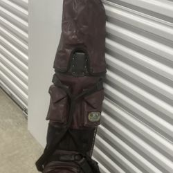 Florida State Seminoles FSU  Sports Vintage Leather Bushwhacker Golf Bag READ. Pre owned in good with minor cosmetic blemishes. These blemishes are in