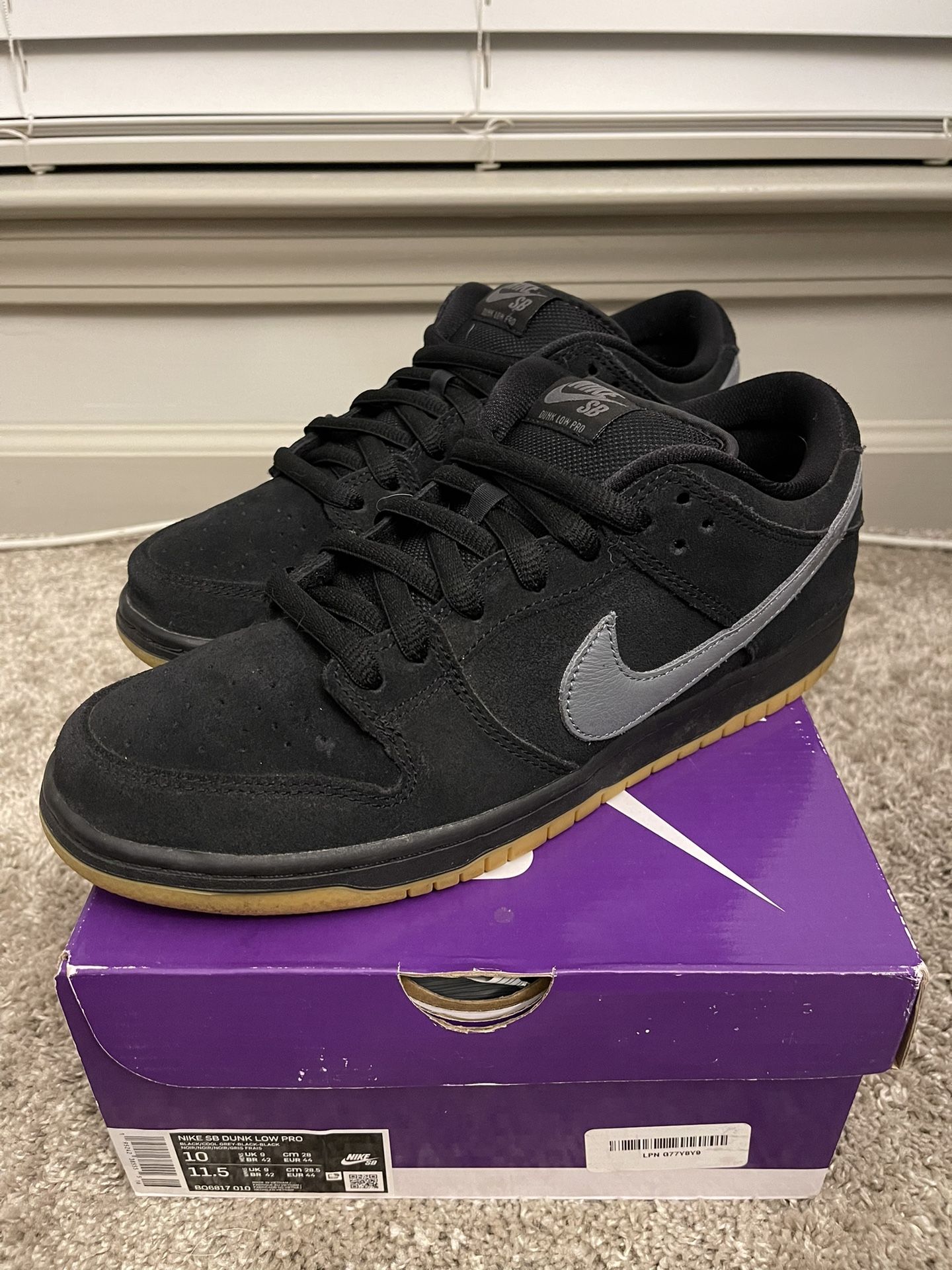 Nike SB Dunk Low Fog Size 10