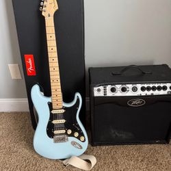 2021 Fender Stratocaster MX Model With Hard Case And Peavey Amp