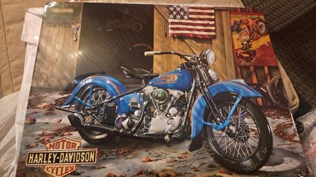 Harley Davidson Embossed Tin Sign