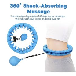 Smart Weighted Hula Hoop for Adults - 24 Detachable Knots, Adjustable Infinity Fitness Hoop for Weight Loss & Exercise, 360° Auto-Spinning Massage Hoo