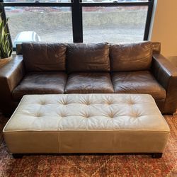 Leather Furniture Set - Couch, Chair, Ottoman