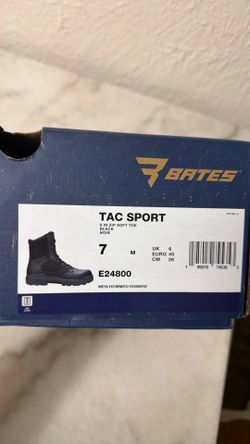 Men’s Bates TAC SPORT 8 inch Zip-up Tactical Black Boots, Size 7
