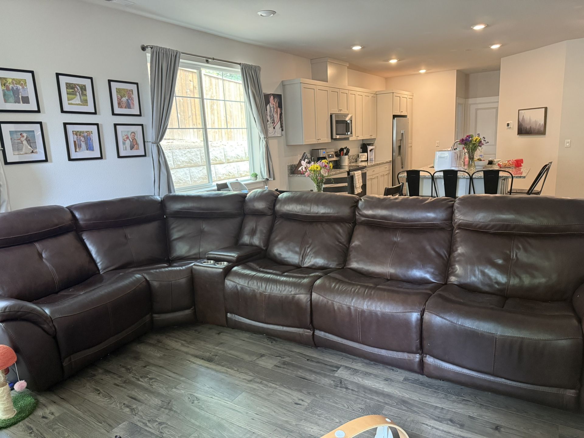 Brown Leather Sectional Couch
