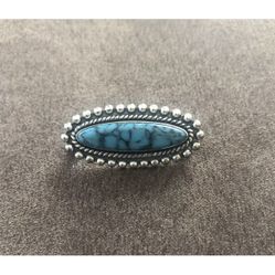 Beautiful Vintage STERLING Silver Navajo Turquoise Pin/Brooch Marked P VGC