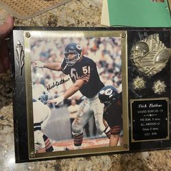 Autograph picture of Dick Butkus plaque