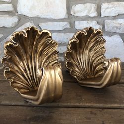 RARE VINTAGE C.W. KIRSCH SIGNED HOLLYWOOD REGENCY CURTAIN TIEBACKS
