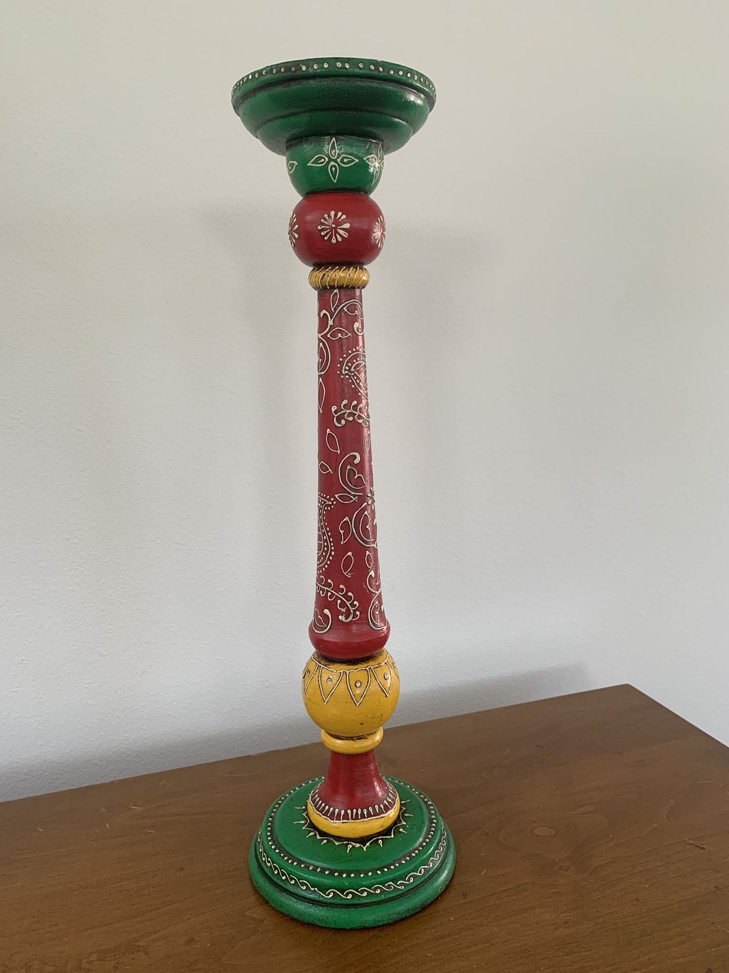 Wooden Pillar Candleholder