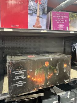 7' Animated Pumpkin Scarecrow with Lights and Sound