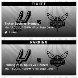 Spurs VS Hornets 3/14 Sec 118 Row 14 Tickets Forsale