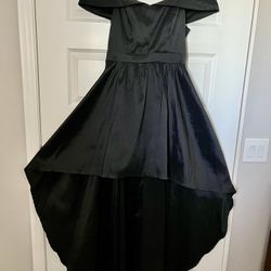 B. Smart Black Long High Low Off Shoulder Party Dress