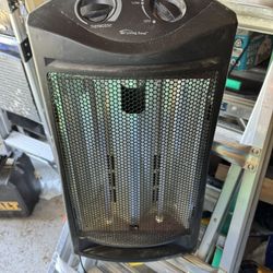 1500-Watt Black Electric Tower Quartz Infrared Space Heater with Thermostat