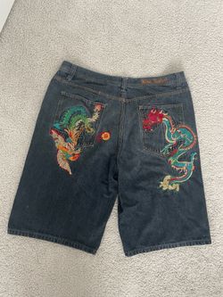 Embroidered Denim Jorts