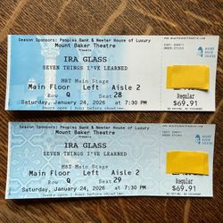 Ira Glass 2 Tickets Jan 24 2026 Mount Baker Theater Bellingham
