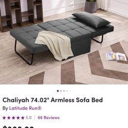 Ottoman Convertible Twin Bed   Charcoal Color 