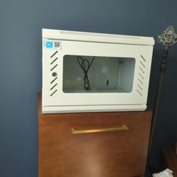Wall Mount Rack Server Cabinet Data Network Enclosure 19-Inch Server Network Rack with Locking Glass Door 16-Inches Deep
