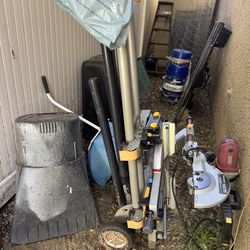 Chicago Electric 12” Double-Bevel Sliding Compound Miter Saw and Heavy Duty Folding Mobile Stand