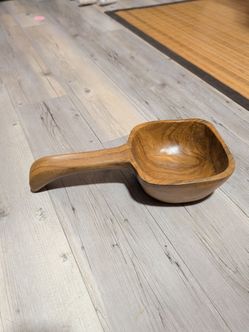 Handcrafted Wooden Bowl with Handle