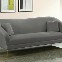 Hermosa Velvet Grey Sofa

