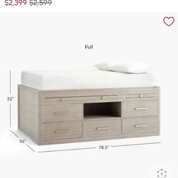 Pottery Barn captain’s full size bed