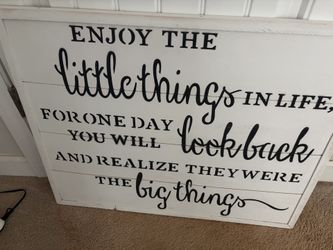 Solid Wood Sign. 