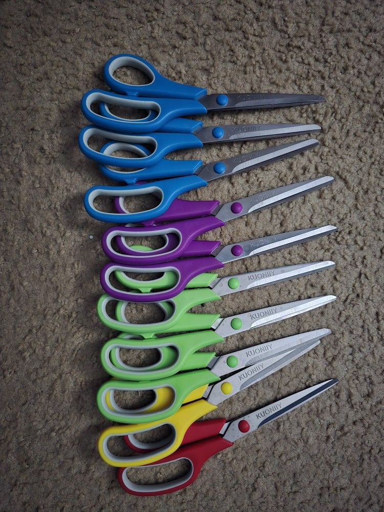 10 Scissors, Sharp Blade, Ergonomic Handle Scissors 8 inch