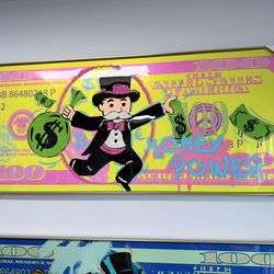 Canvas acrylic glossy new money man hustler vibe