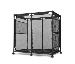 Mesh Pool Storage Bin Rolling Cart Organizer 35x33x22 in Black - New Year’s Sale