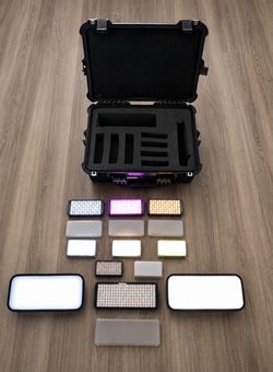 Nanlite, Luxli LED film light bundle. 10 light case. Cello, Fiddle, Litolite