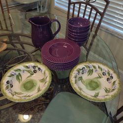 6 Large Soup Bowls, 6 Small Soup Bowls,  1 Pitcher, 2 Serving Bowls