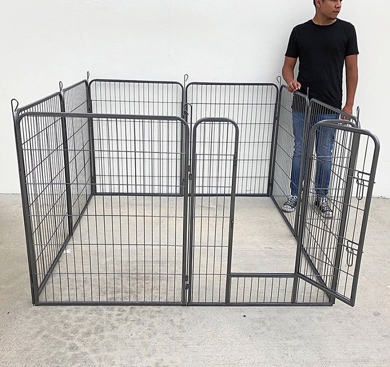 Brand New $115 Dog 8-Panel Playpen, Each Panel 40” Tall X 32” Wide Heavy Duty Pet Exercise Fence Crate Kennel Gate