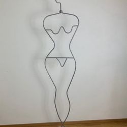 1980s Laurids Lonborg Postmodern Figural Female Valet Metal Clothes Rack