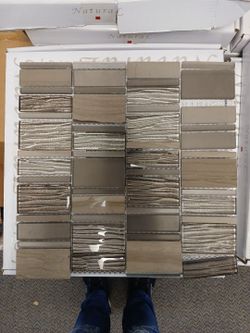 Natural Stone and Glass Mosaic Tile Sheet